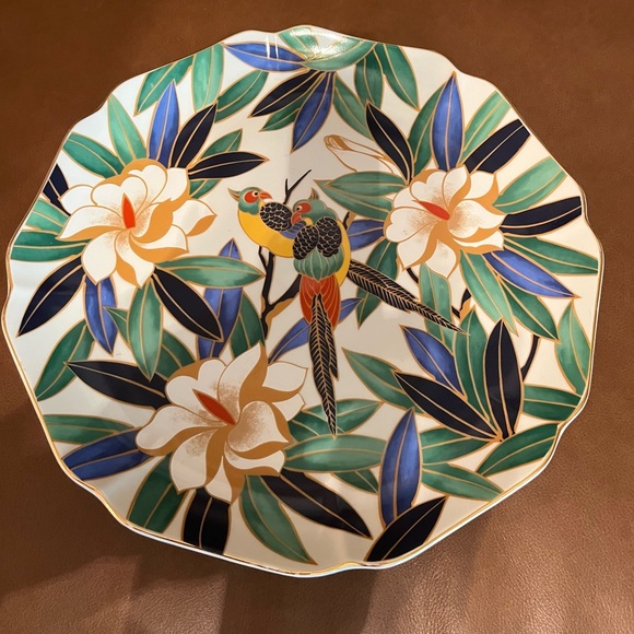 Vibrant Parrot and Floral Serveware Plate - Picture 1 of 1